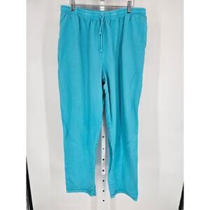 Sea Breeze of California Womens Sz L Pull On Cotton Pants Bright Blue Beachy